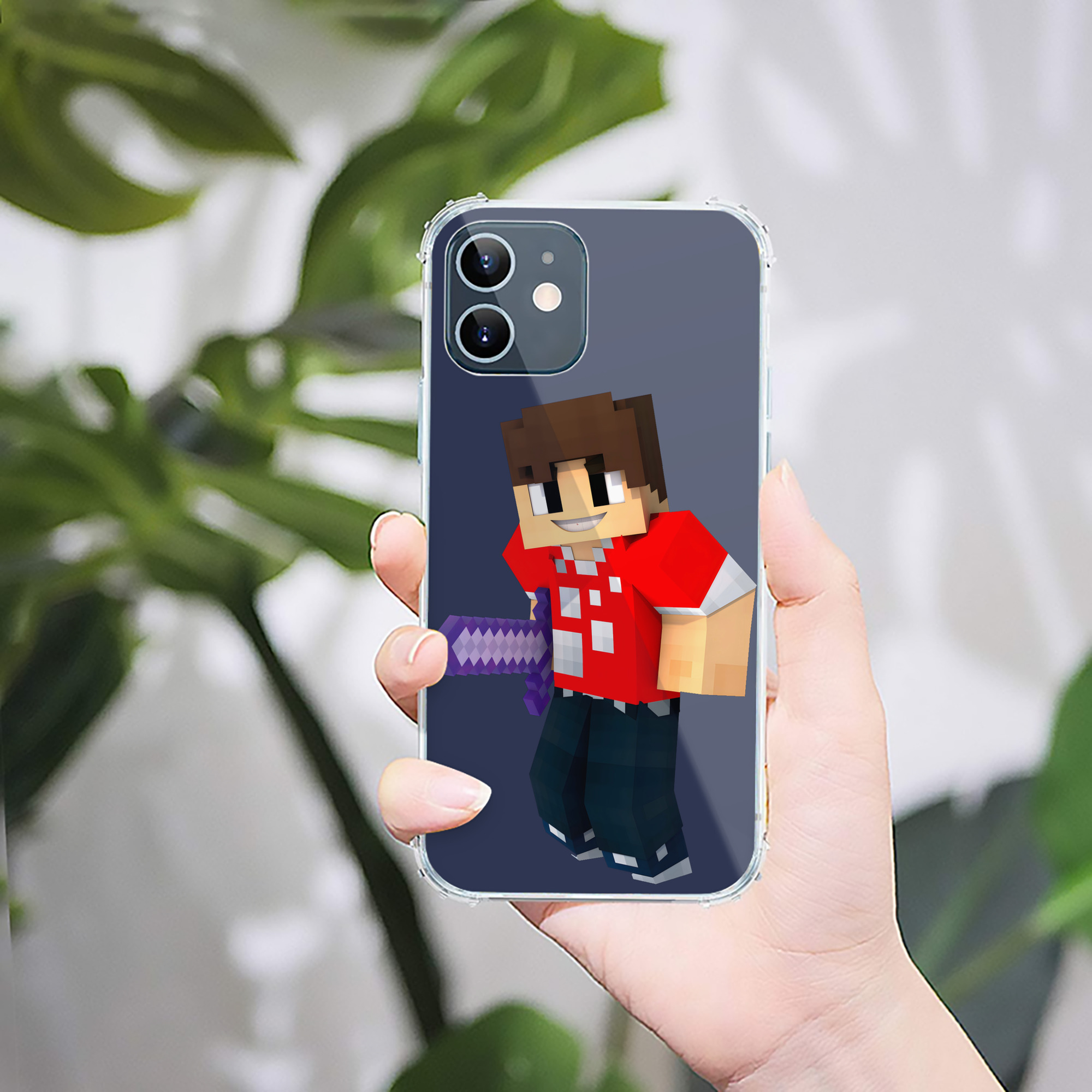 （画像用） マインクラフト ブロックの世界 Minecraft MC Block world 【iPhone 12シリーズ対応】透明スマホケース（クリアソフトケース）